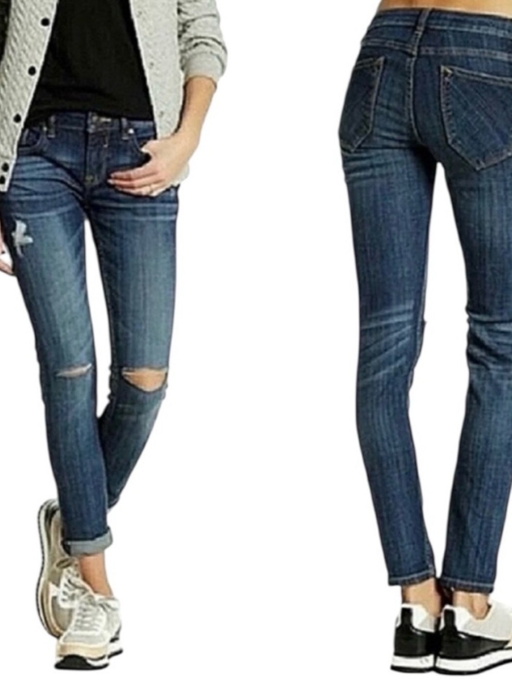 Vigoss The Thompson Double Roll Cuff Skinny Jeans Size 28 Length 27
